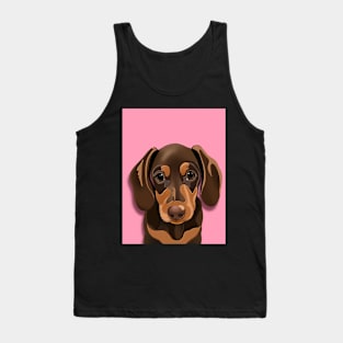 Pink Dachshund Puppy Tank Top